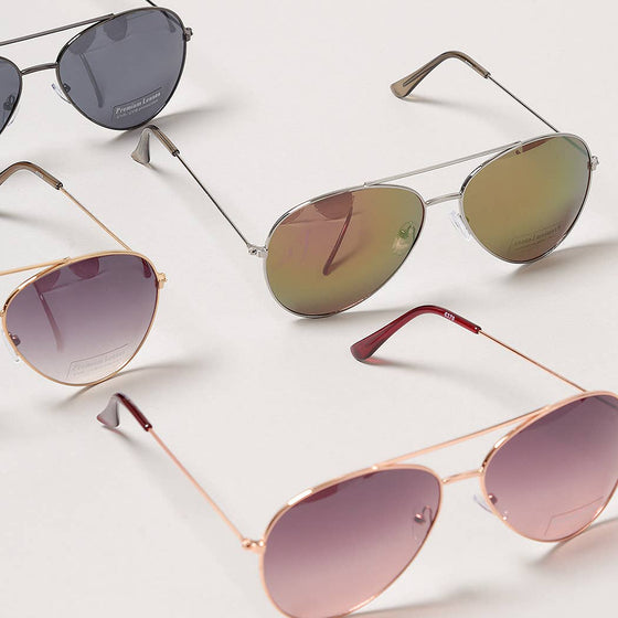 Women's Multicolor Tinted Aviator Sunglasses
