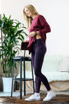 ,....SI-16456 MINERAL WASHED WIDE WAISTBAND YOGA LEGGINGS: NMAGENTA-135449 / S