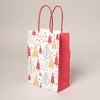 Small Winter Holiday Paper Gift Bags: ONE SIZE / GOLD TREE