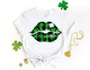 St Patricks Day Plaid Lips Shirt - St Patricks Day Shirt: Unisex-M / WHITE