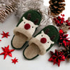 Small/Medium Green Reindeer Slippers