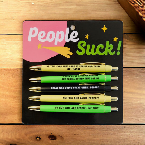 People Suck Pen Set (funny, misanthrope, gift, introvert)