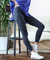 ...SI-18851 MINERAL WASHED FULL LENGTH LEGGINGS: BLACKBERRY-125870 / XL
