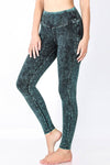 ,....SI-16456 MINERAL WASHED WIDE WAISTBAND YOGA LEGGINGS: NMAGENTA-135449 / S