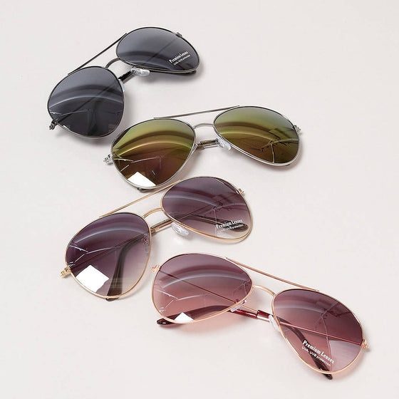 Women's Multicolor Tinted Aviator Sunglasses