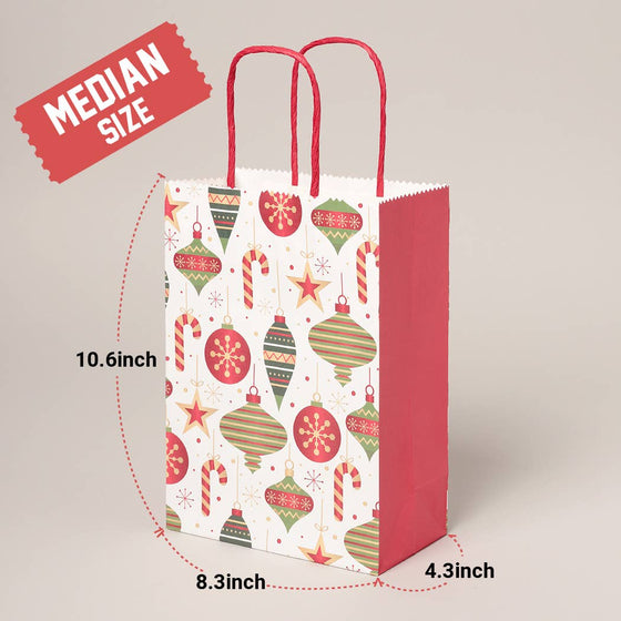 Medium Winter Holiday Paper Gift Bags: ONE SIZE / ORNAMENT