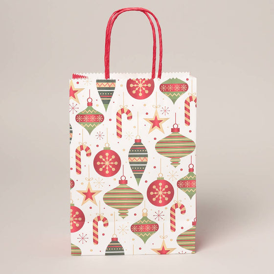 Medium Winter Holiday Paper Gift Bags: ONE SIZE / ORNAMENT