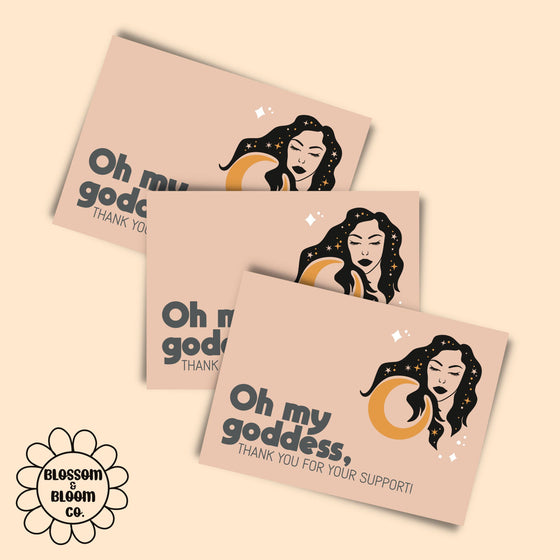Oh My Goddess |  Small Biz Thank You Package Insert Card