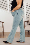 Miranda High Rise Plaid Cuff Vintage Straight Jeans Side View