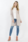 ...SI-10004 HACCI RIB DUSTER FITTED CARDIGAN: TAUPE-39551 / S